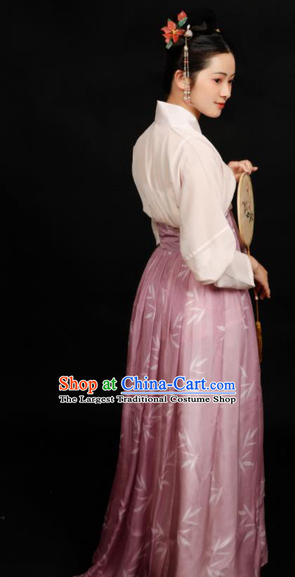 Chinese Traditional Song Dynasty Aristocratic Mistress Hanfu Dress Ancient Drama Nobility Silk Replica Costumes for Women