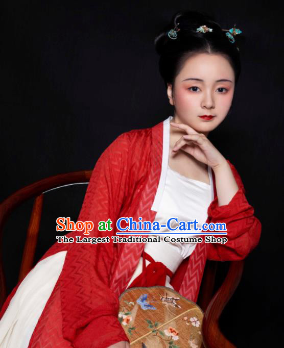 Chinese Traditional Song Dynasty Court Lady Hanfu Dress Ancient Young Mistress Replica Costumes for Women
