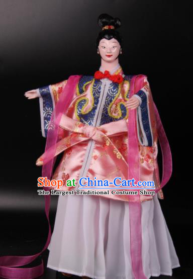 Traditional Chinese Handmade Pink Dress Peri Puppet Marionette Puppets String Puppet Wooden Image Arts Collectibles