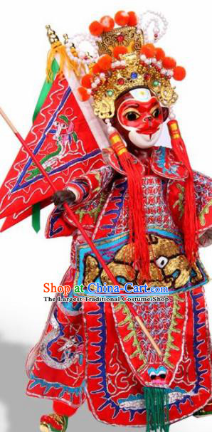 Traditional Chinese Red Monkey King Marionette Puppets Handmade Puppet String Puppet Wooden Image Arts Collectibles