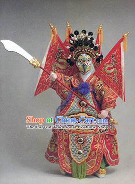 Chinese Traditional Beijing Opera General Marionette Puppets Handmade Puppet String Puppet Wooden Image Arts Collectibles