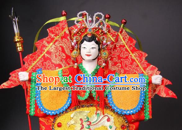 Traditional Chinese General Mu Guiying Marionette Puppets Handmade Puppet String Puppet Wooden Image Arts Collectibles