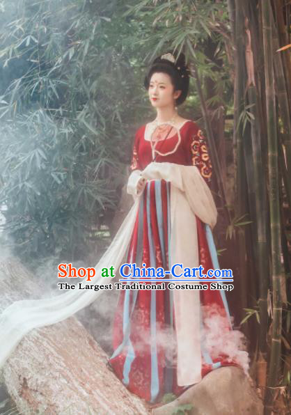 Chinese Traditional Tang Dynasty Court Concubine Hanfu Dress Ancient Imperial Consort Replica Costumes for Women