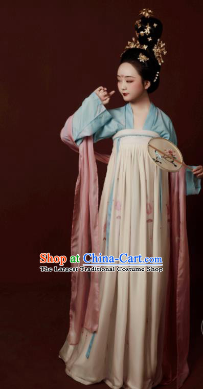 Traditional Chinese Tang Dynasty Court Maidservants Hanfu Dress Ancient Palace Lady Replica Costumes for Women