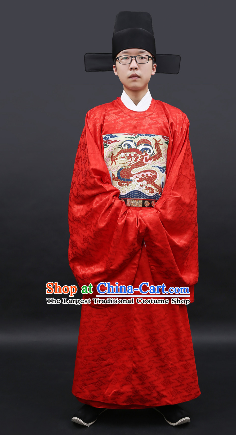 Ancient Chinese Government Official Costumes Clothing and Hat Complete Set