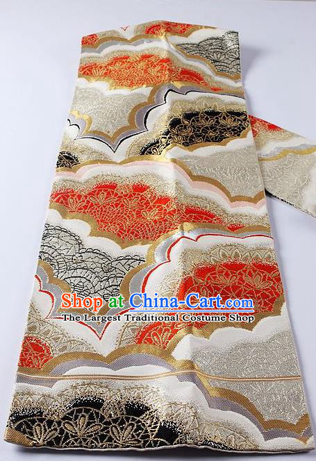 Traditional Japanese Classical Pattern Waistband Kimono Brocade Accessories Yukata Belt for Women