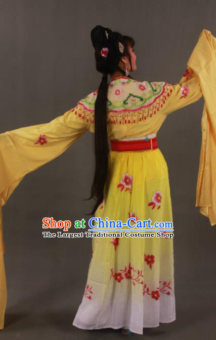 Traditional Chinese Peking Opera Actress Yellow Dress Ancient Imperial Princess Costume for Women