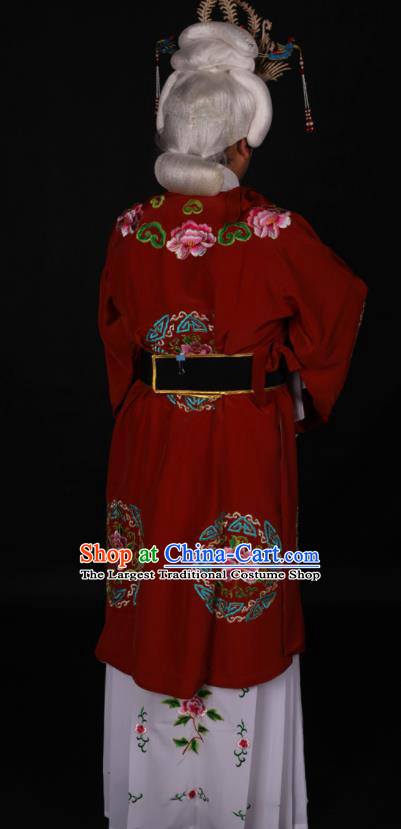 Traditional Chinese Peking Opera Stand By Red Dress Ancient Dowager Countess Costume for Women