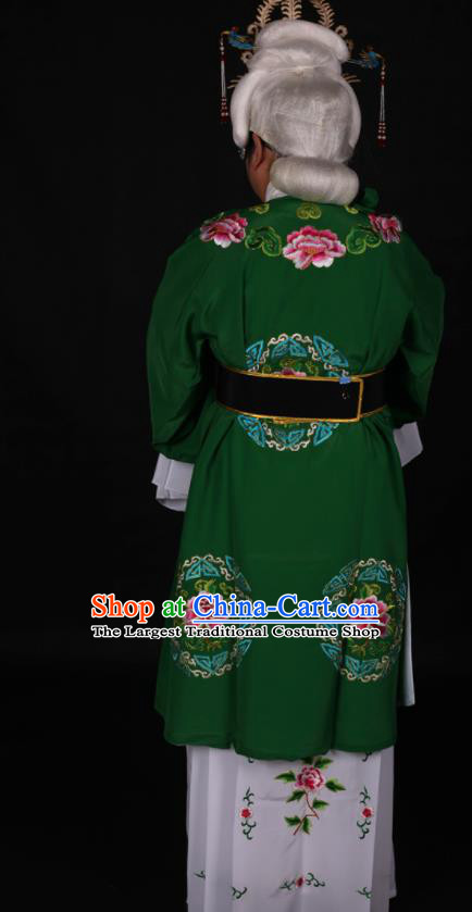 Traditional Chinese Peking Opera Stand By Green Dress Ancient Dowager Countess Costume for Women