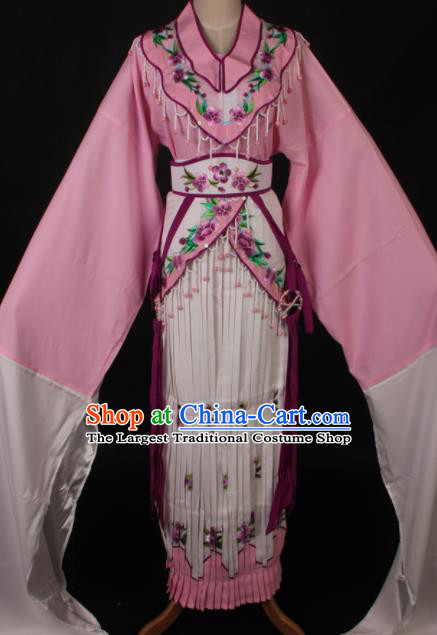 Traditional Chinese Shaoxing Opera Diva Lin Daiyu Pink Dress Ancient Peking Opera Princess Costume for Women