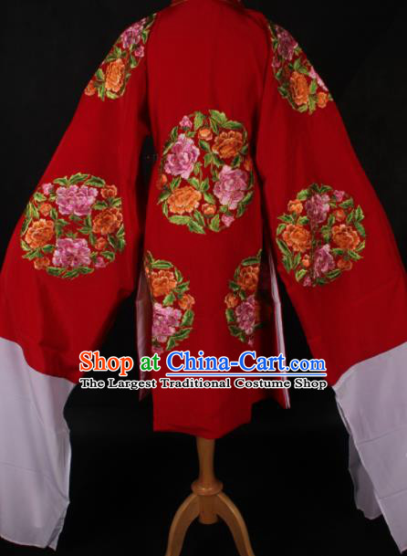 Traditional Chinese Shaoxing Opera Queen Red Cloak Ancient Peking Opera Diva Costume for Women