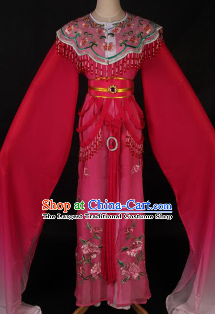 Traditional Chinese Shaoxing Opera Princess Rosy Dress Ancient Peking Opera Diva Fairy Costume for Women