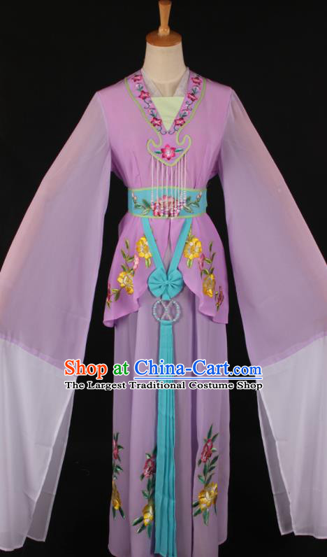 Chinese Traditional Shaoxing Opera A Dream in Red Mansions Purple Dress Ancient Peking Opera Maidservant Costume for Women