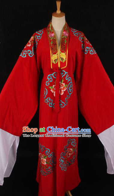 Traditional Chinese Shaoxing Opera Niche Red Gown Ancient Gifted Scholar Costume for Men