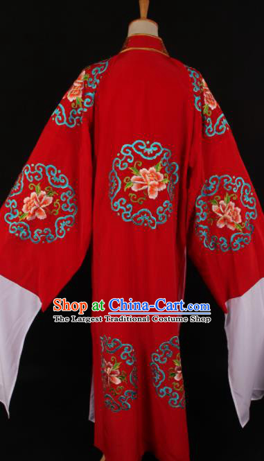 Traditional Chinese Shaoxing Opera Niche Red Gown Ancient Gifted Scholar Costume for Men