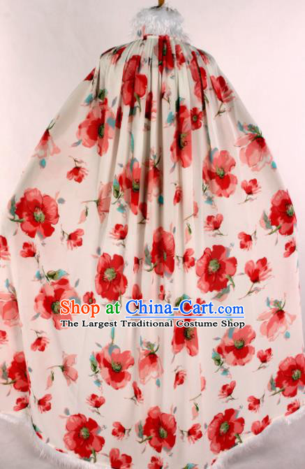 Chinese Traditional Shaoxing Opera Printing Cape Ancient Peking Opera Actress Costume for Women
