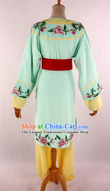 Traditional Chinese Shaoxing Opera Livehand Green Clothing Ancient Servant Costume for Men