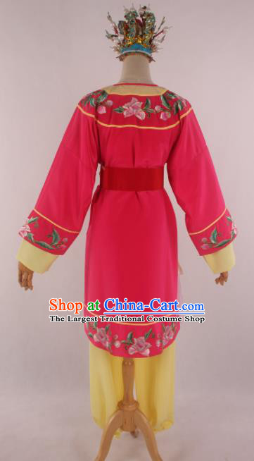 Traditional Chinese Shaoxing Opera Livehand Rosy Clothing Ancient Servant Costume for Men
