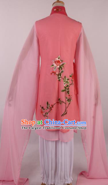 Chinese Traditional Shaoxing Opera Buddhist Nun Pink Dress Ancient Peking Opera Actress Costume for Women