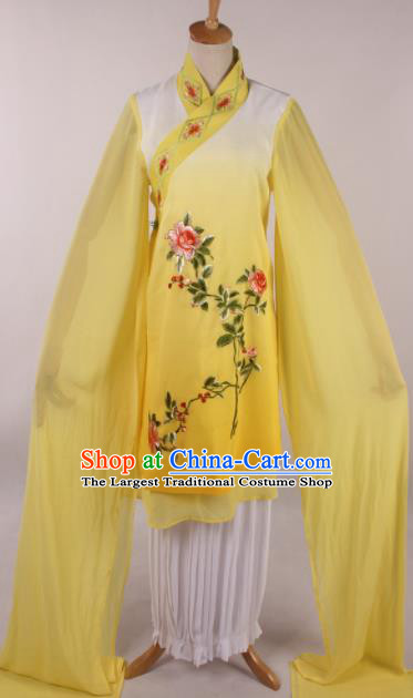Chinese Traditional Shaoxing Opera Buddhist Nun Yellow Dress Ancient Peking Opera Actress Costume for Women