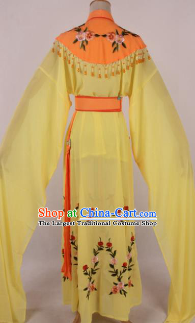 Chinese Traditional Shaoxing Opera Seven Fairies Yellow Dress Ancient Peking Opera Actress Costume for Women