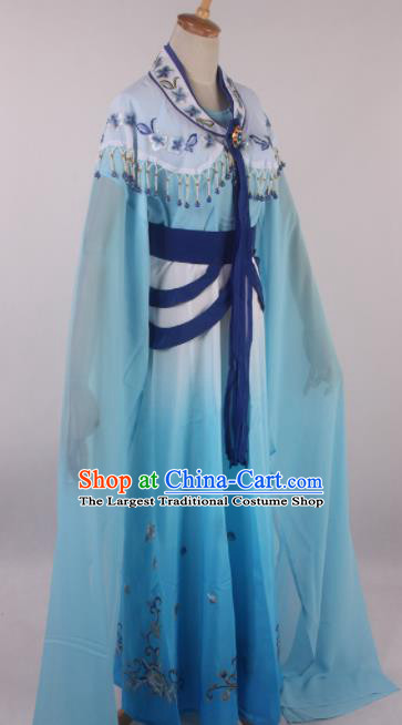 Chinese Traditional Huangmei Opera Seven Fairies Blue Dress Ancient Peking Opera Actress Costume for Women