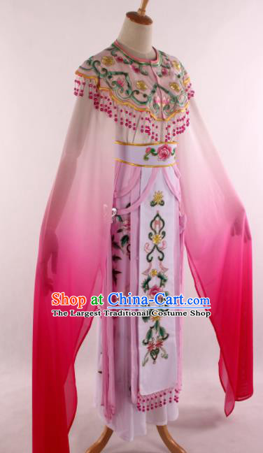 Chinese Traditional Shaoxing Opera Court Princess Pink Dress Ancient Peking Opera Actress Costume for Women