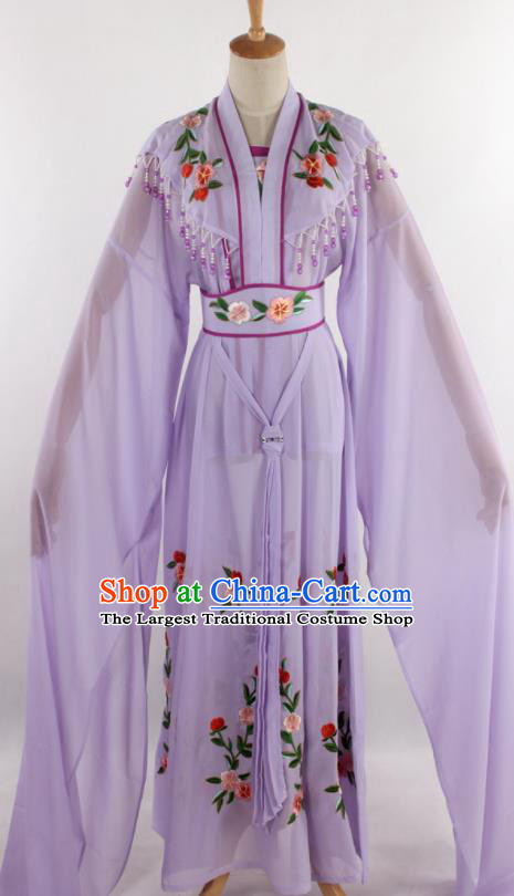 Chinese Traditional Shaoxing Opera Diva Goddess Lilac Dress Ancient Peking Opera Actress Costume for Women