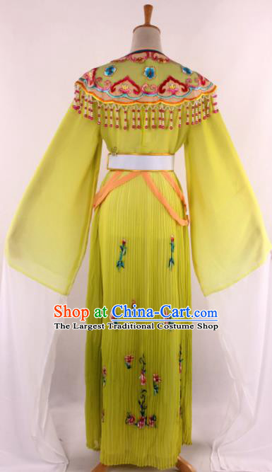 Chinese Traditional Beijing Opera Princess Yellow Dress Ancient Peking Opera Diva Costume for Women