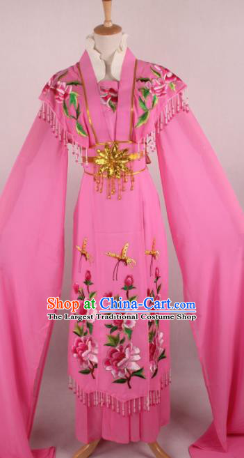 Professional Chinese Beijing Opera Nobility Lady Peach Pink Dress Ancient Traditional Peking Opera Diva Costume for Women