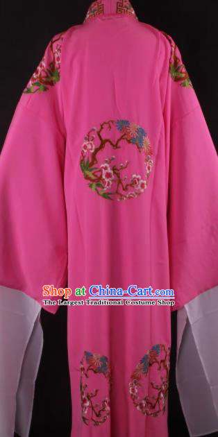 Traditional Chinese Shaoxing Opera Niche Gifted Scholar Rosy Robe Ancient Childe Costume for Men