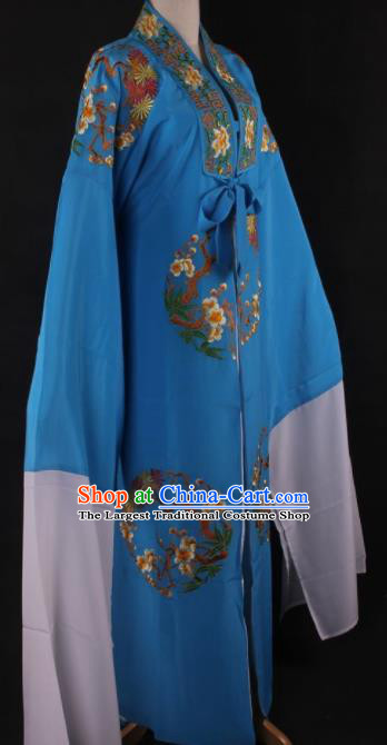 Traditional Chinese Shaoxing Opera Niche Gifted Scholar Blue Robe Ancient Childe Costume for Men