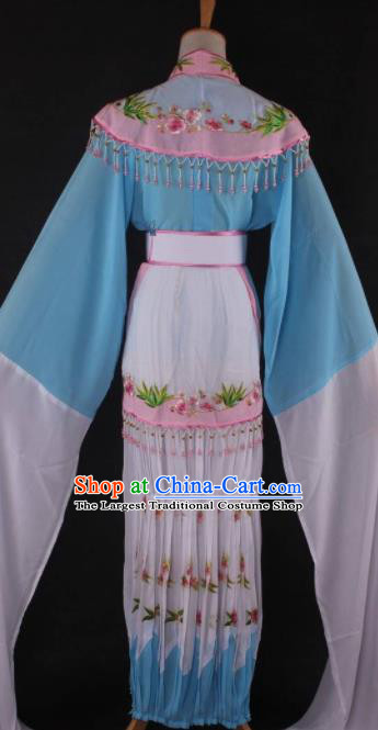 Professional Chinese Beijing Opera Peri Blue Dress Ancient Traditional Peking Opera Diva Costume for Women
