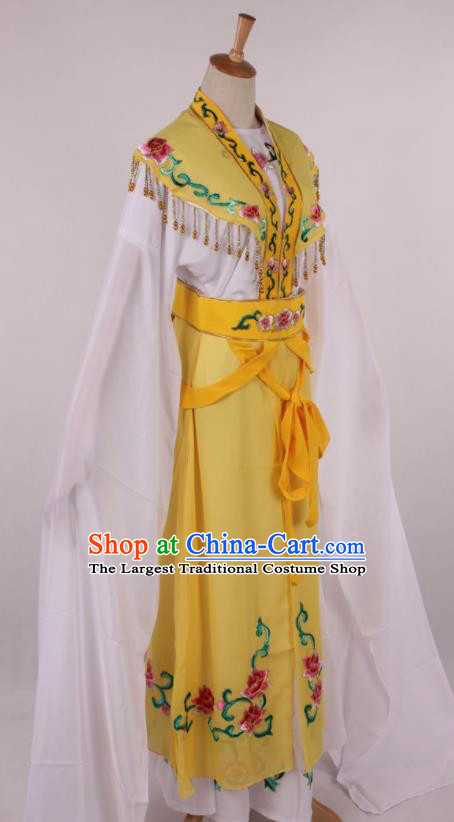 Chinese Traditional Beijing Opera Actress Princess Yellow Dress Ancient Peking Opera Diva Costume for Women