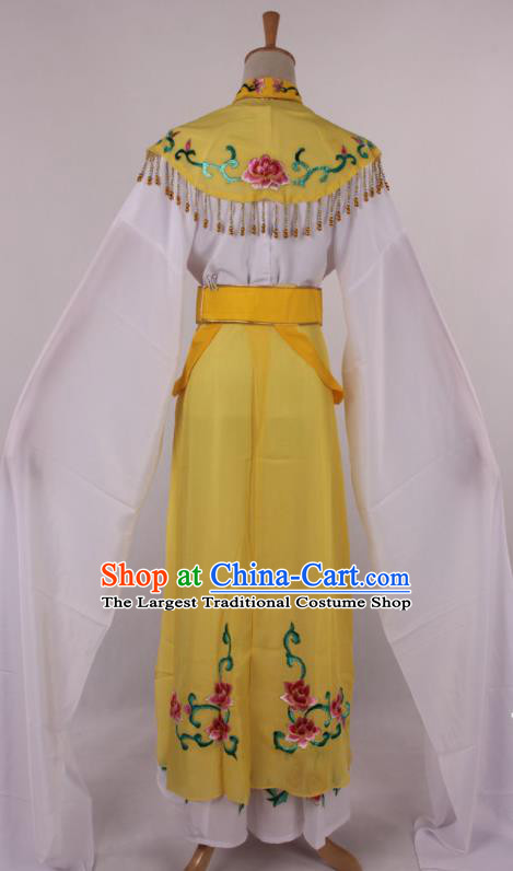 Chinese Traditional Beijing Opera Actress Princess Yellow Dress Ancient Peking Opera Diva Costume for Women