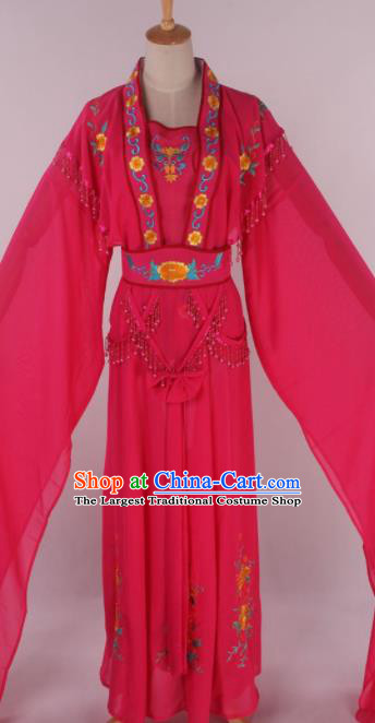 Chinese Beijing Opera Court Maid Rosy Dress Ancient Traditional Peking Opera Diva Costume for Women