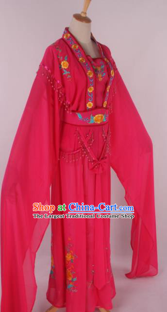 Chinese Beijing Opera Court Maid Rosy Dress Ancient Traditional Peking Opera Diva Costume for Women