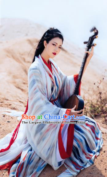 Chinese Ancient Drama Female Swordsman Hanfu Dress Traditional Jin Dynasty Court Princess Replica Costumes for Women