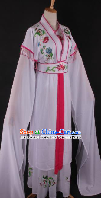 Professional Chinese Beijing Opera White Dress Ancient Traditional Peking Opera Diva Costume for Women