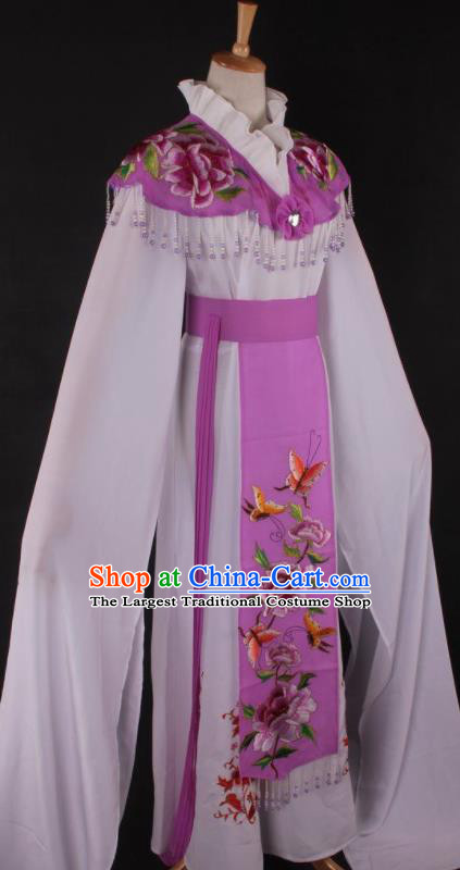 Professional Chinese Beijing Opera Princess Purple Dress Ancient Traditional Peking Opera Diva Costume for Women