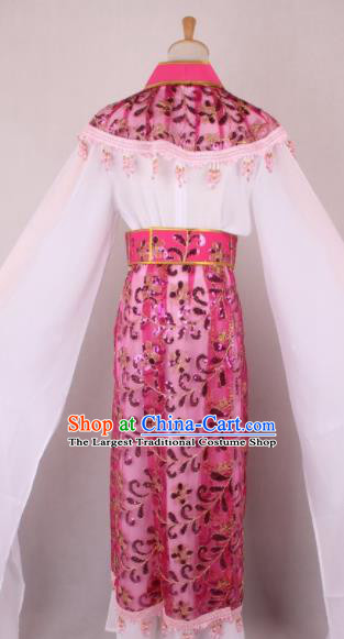 Professional Chinese Beijing Opera Young Lady Rosy Dress Ancient Traditional Peking Opera Costume for Women