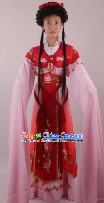 Professional Chinese Beijing Opera Rich Lady Red Dress Ancient Traditional Peking Opera Diva Costume for Women