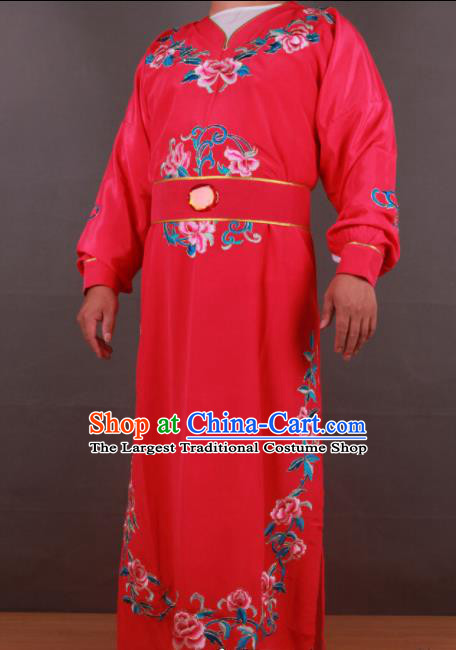 Chinese Shaoxing Opera Niche Jia Baoyu Rosy Robe Traditional Ancient Gifted Scholar Childe Costume for Men