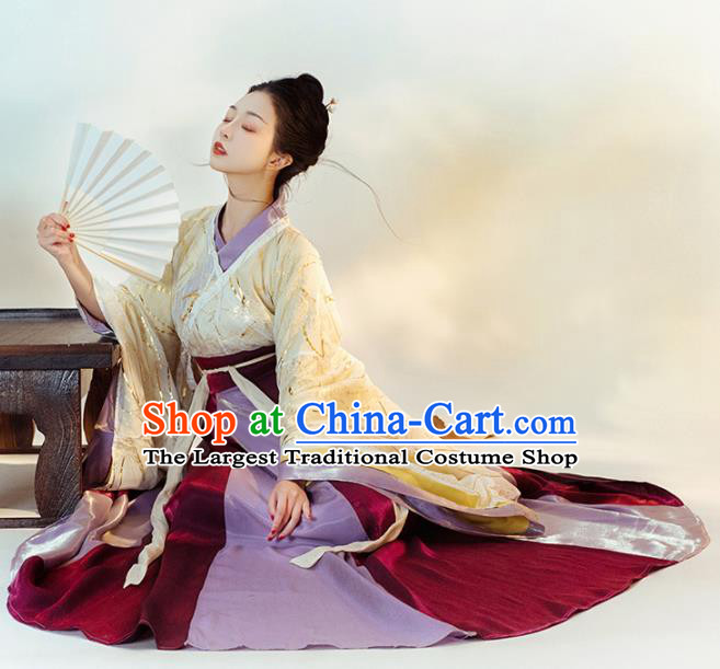 Chinese Ancient Court Princess Hanfu Dress Traditional Jin Dynasty Imperial Concubine Replica Costumes for Women
