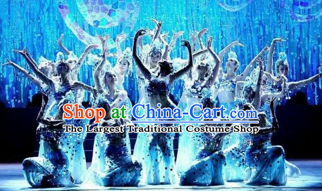 Traditional Chinese Classical Dance Competition Peacock Dance Shui Zhi Ling Costume Stage Show Beautiful Dance Dress for Women