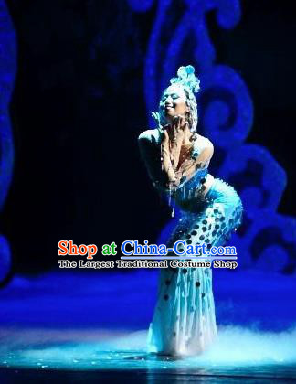 Traditional Chinese Classical Dance Competition Peacock Dance Shui Zhi Ling Costume Stage Show Beautiful Dance Dress for Women