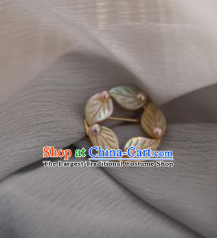 Chinese Ancient Cheongsam Leaf Brooch Jewelry Accessories Traditional Hanfu Breastpin for Women