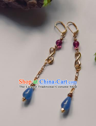 Chinese Ancient Princess Tassel Ear Accessories Traditional Hanfu Earrings for Women