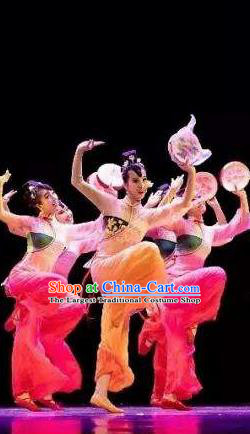 Chinese Beautiful Dance Xiu Ying Die Xiang Costume Traditional Fan Dance Classical Dance Competition Dress for Women