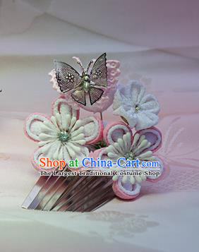 Japanese Geisha Kimono Sakura Butterfly Hair Claw Tassel Hairpins Traditional Yamato Hair Accessories for Women